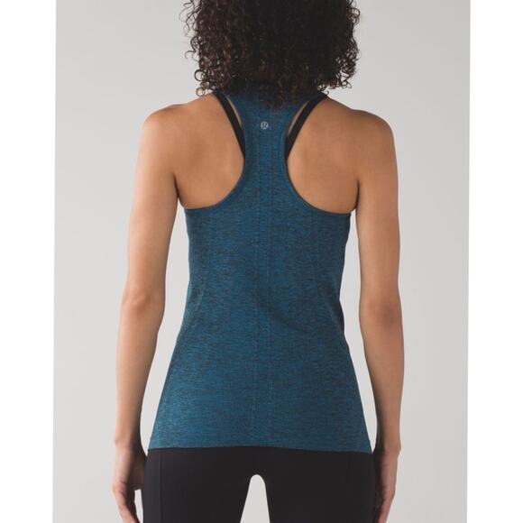lululemon athletica Tops - Lululemon Swiftly racerback tank top Capri blue black 6
